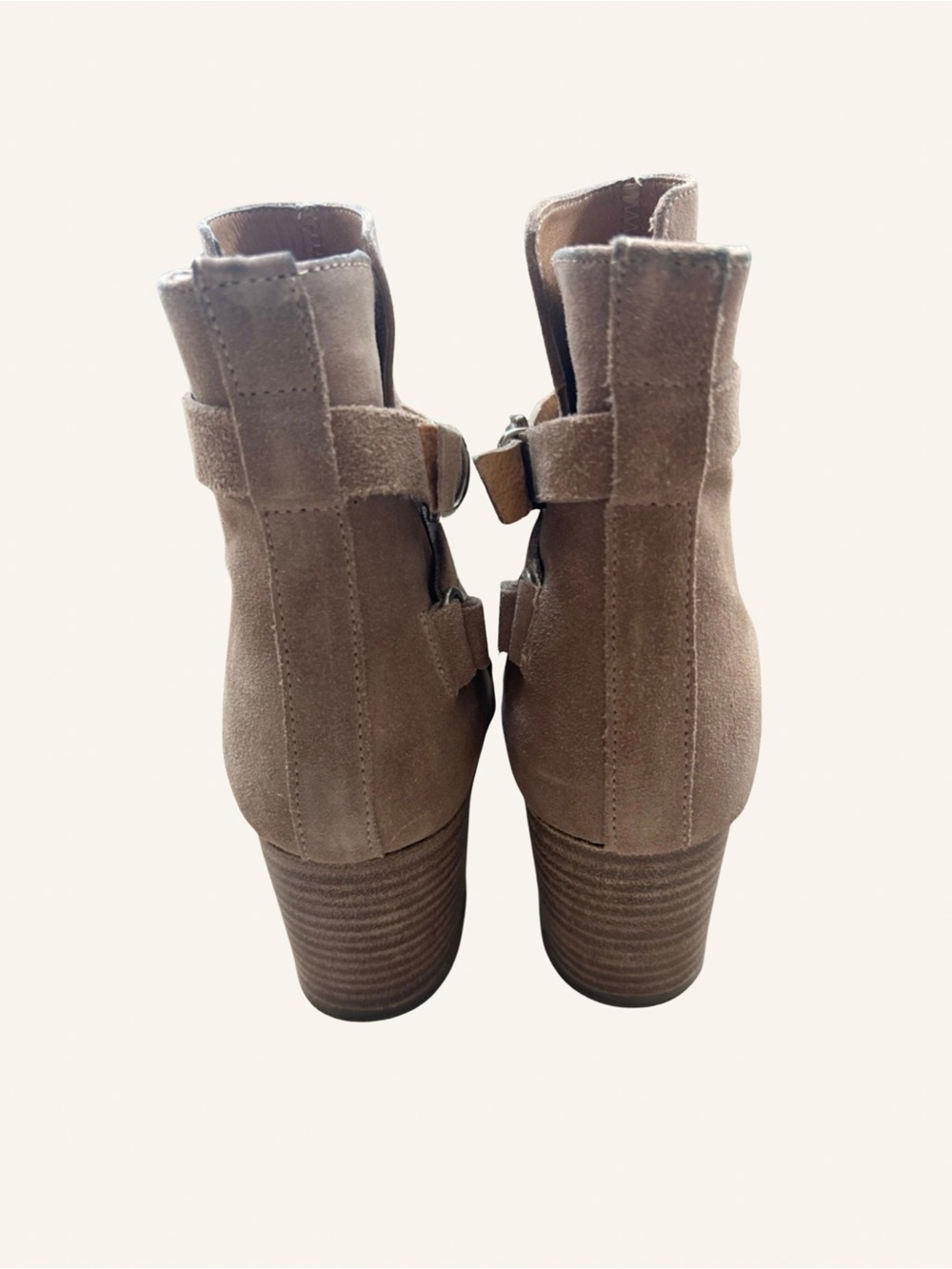 Anthropologie Paola Ferri Alba Moda Tan Suede Ankle Booties Size 7 /37 EURO - Picture 6 of 16